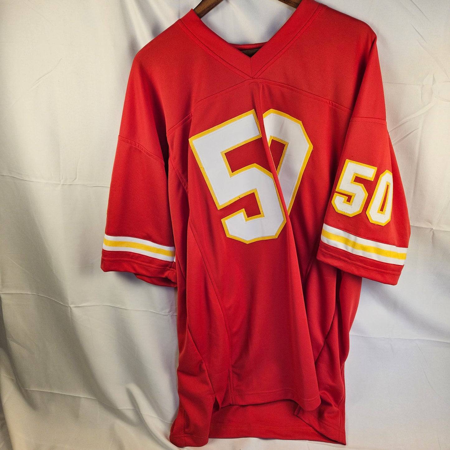 50 Greatest Jersey Signed by Will Shields, Deron Cherry, Derek Johnson, & Neil Smith