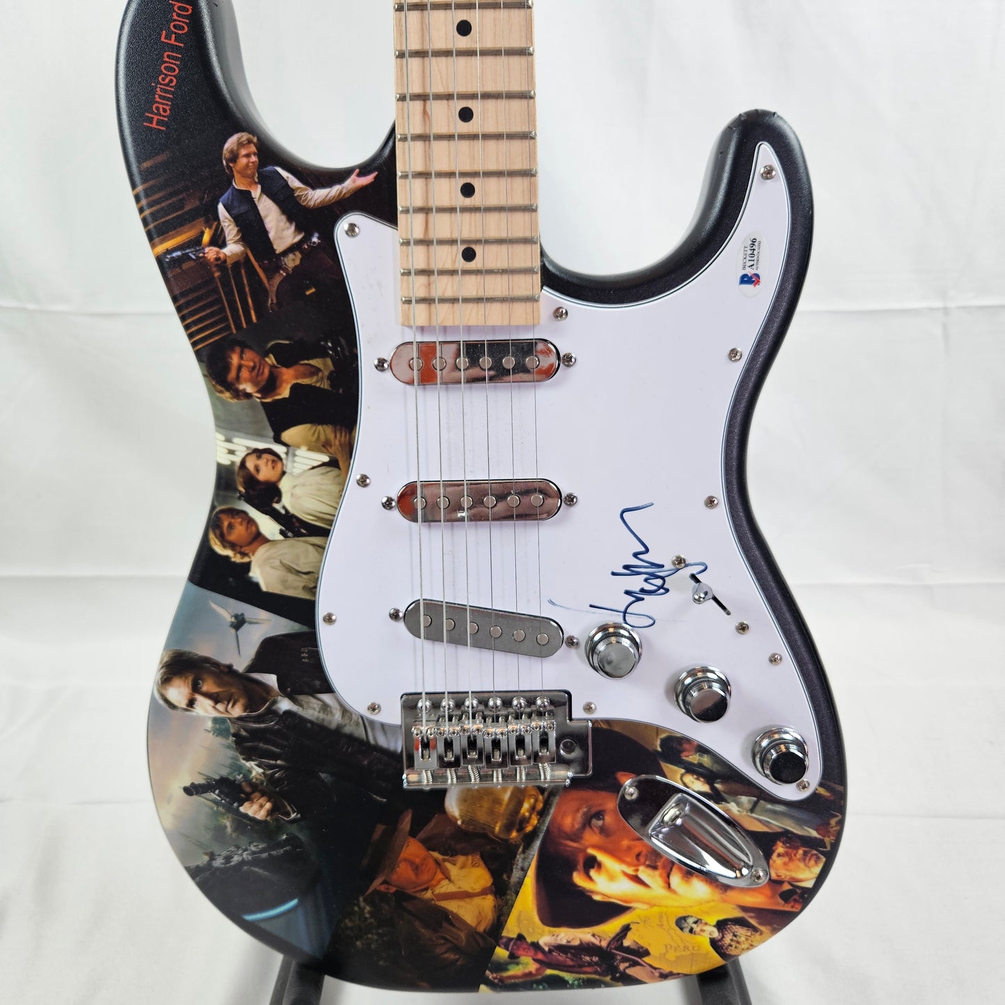 Harrison Ford 1 of 1 RARE Custom Skin Guitar Signed
