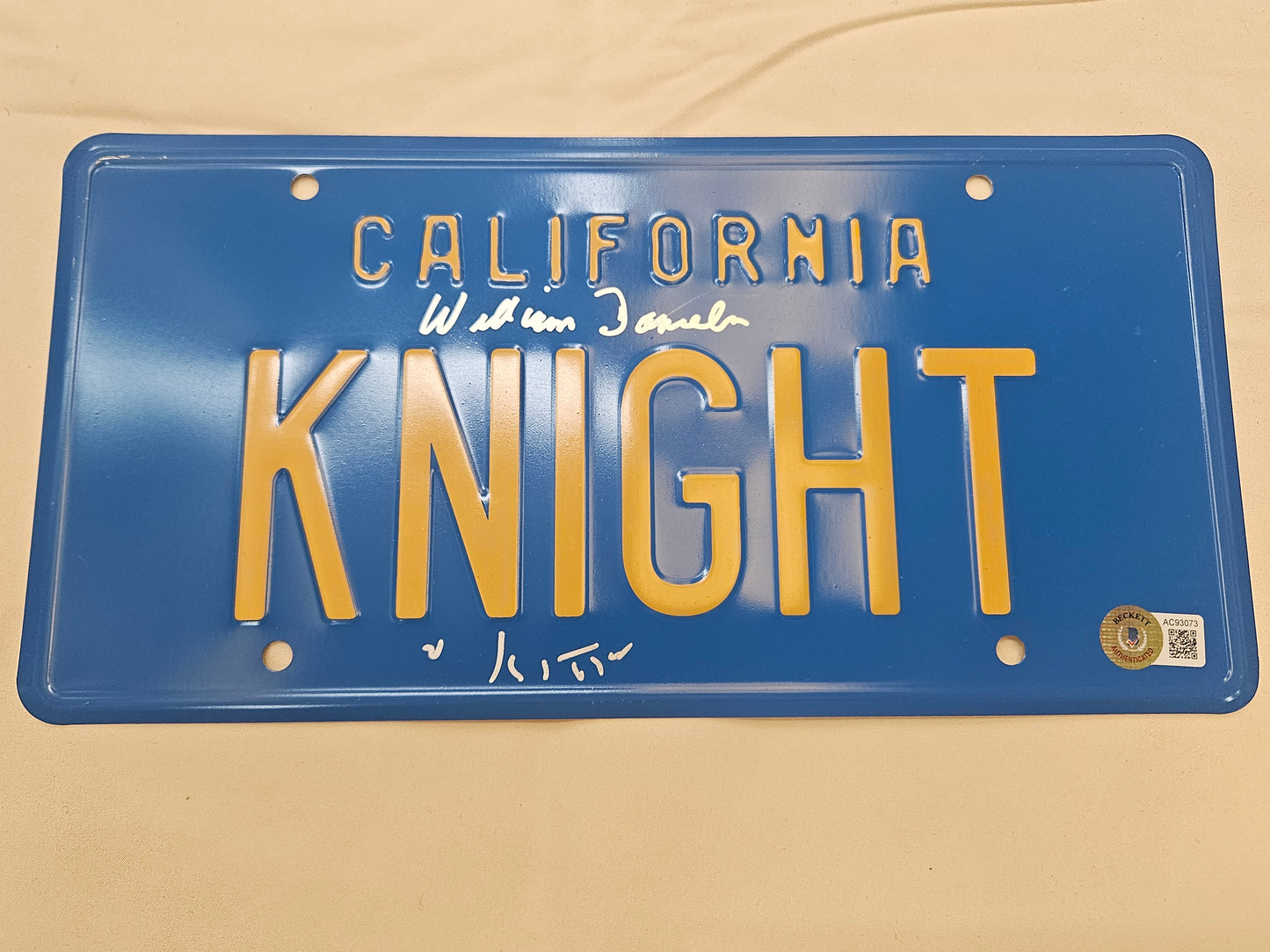 William Daniels "Kitt" License Plate