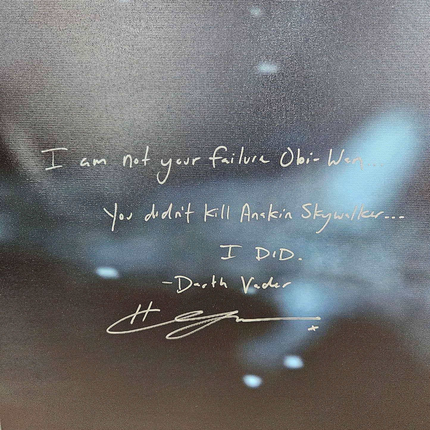 Exclusive Limited Edition 3/5 Hayden Christensen 36x30in Canvas With Quote Signed