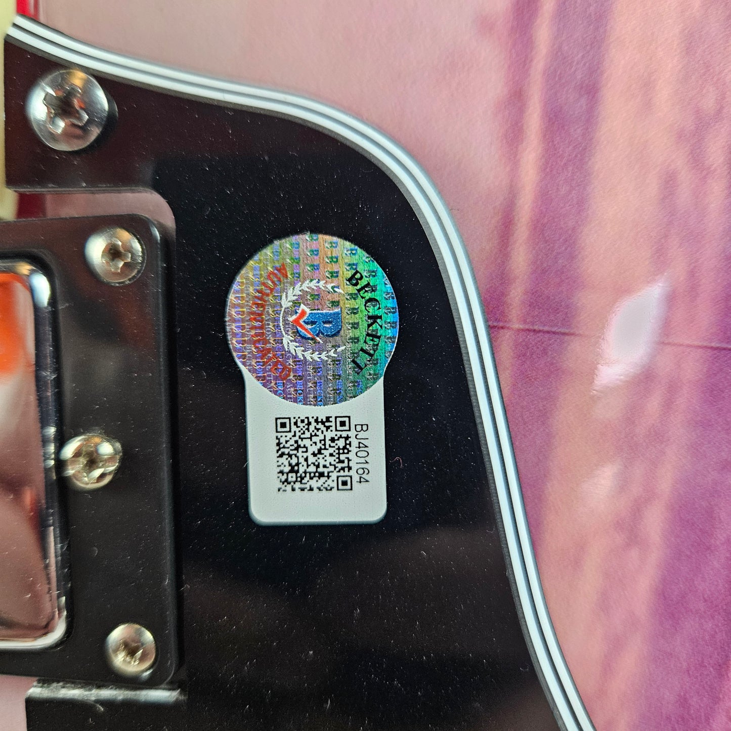 Michael J. Fox Guitar with Custom Skin Signed