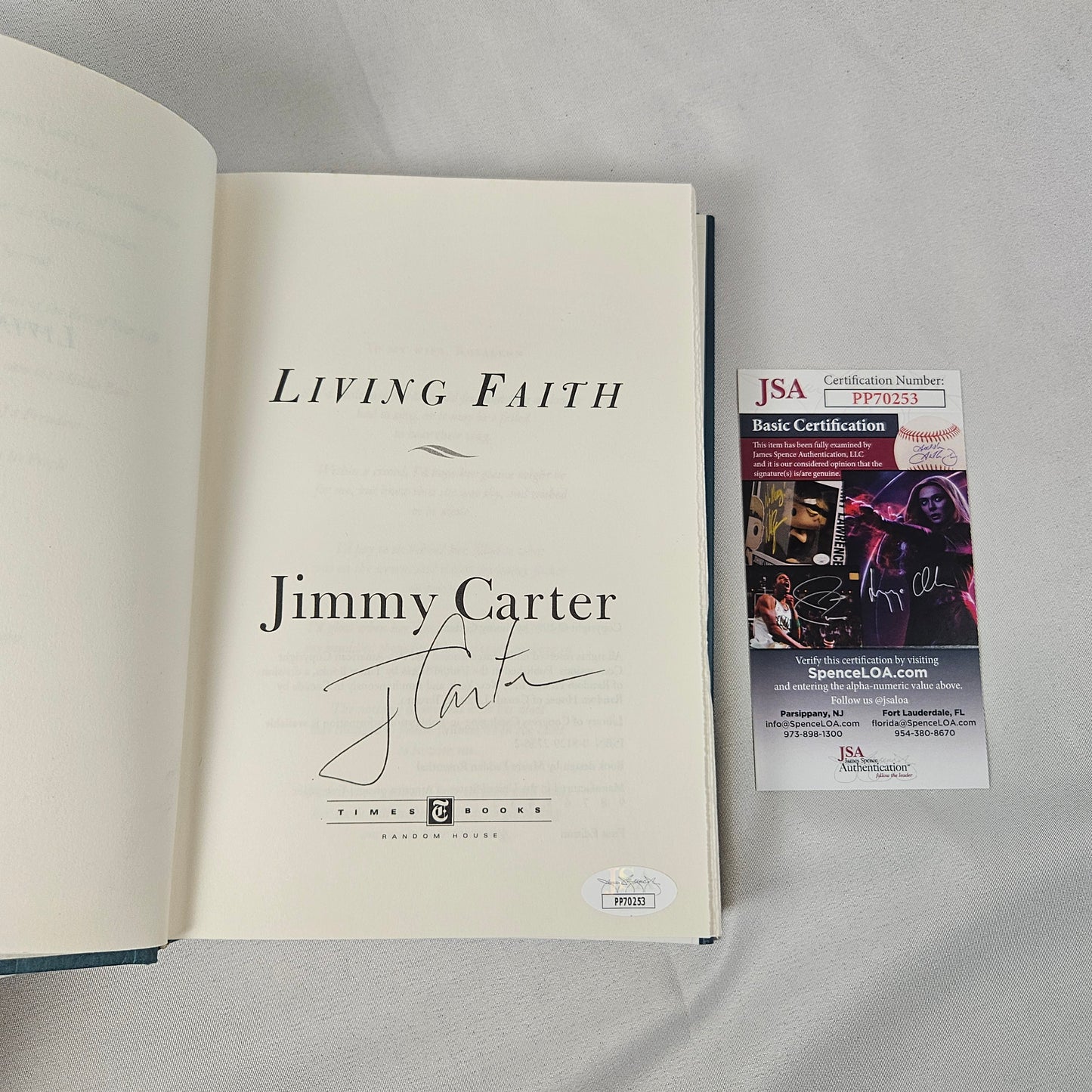 Jimmy Carter Living Faith Autographed Book