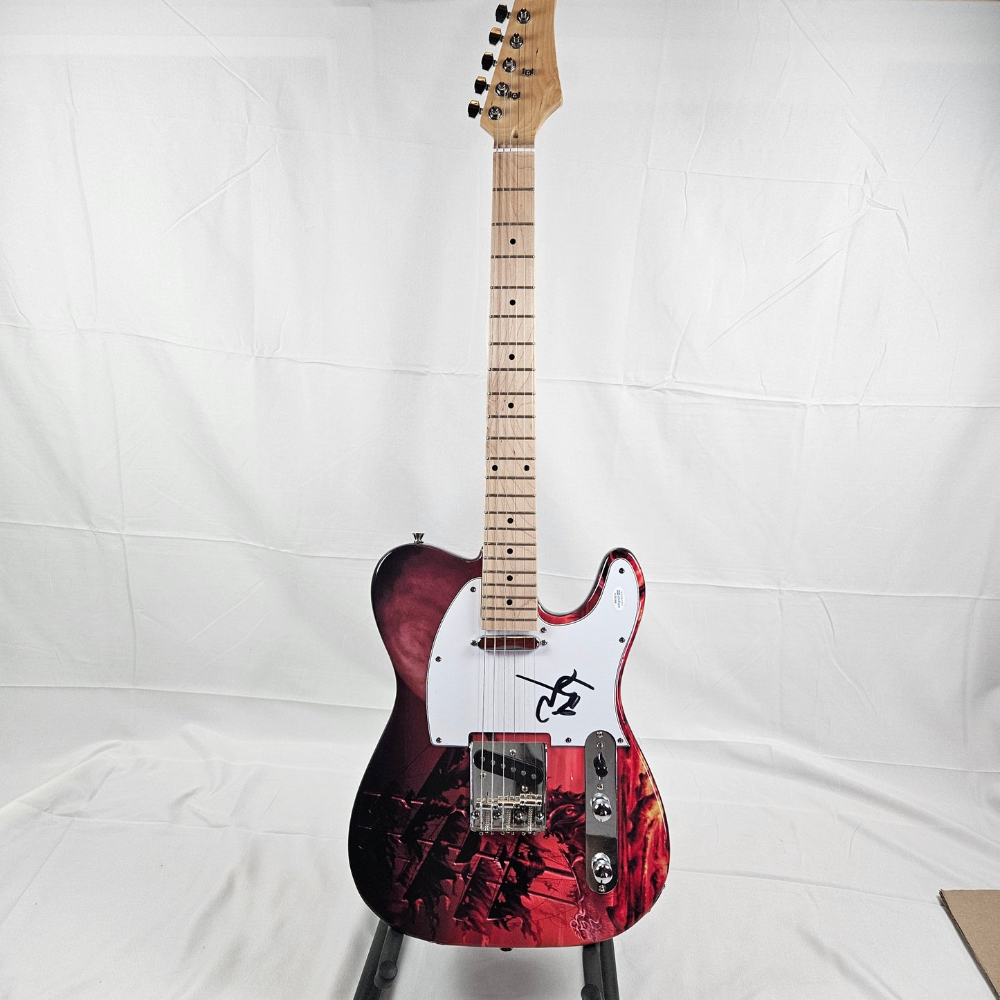Johnny Depp Guitar with Custom Skin Signed