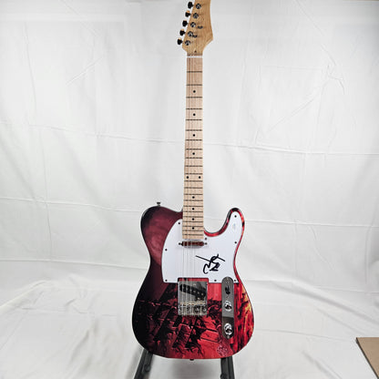 Johnny Depp Guitar with Custom Skin Signed