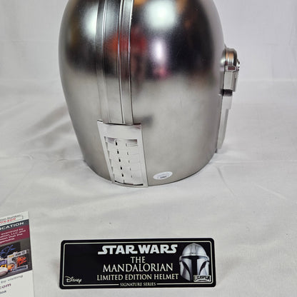 Emily Swallo & Brendan Wayne Mandalorian helmet Signed