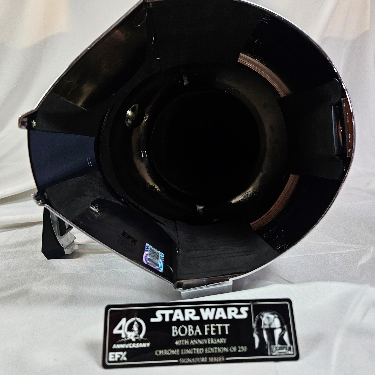 Hayden Christensen & Ewan Mcgregor Boba Fett 40th Anniversary Chrome Limited Edition Signature Series Helmet Signed