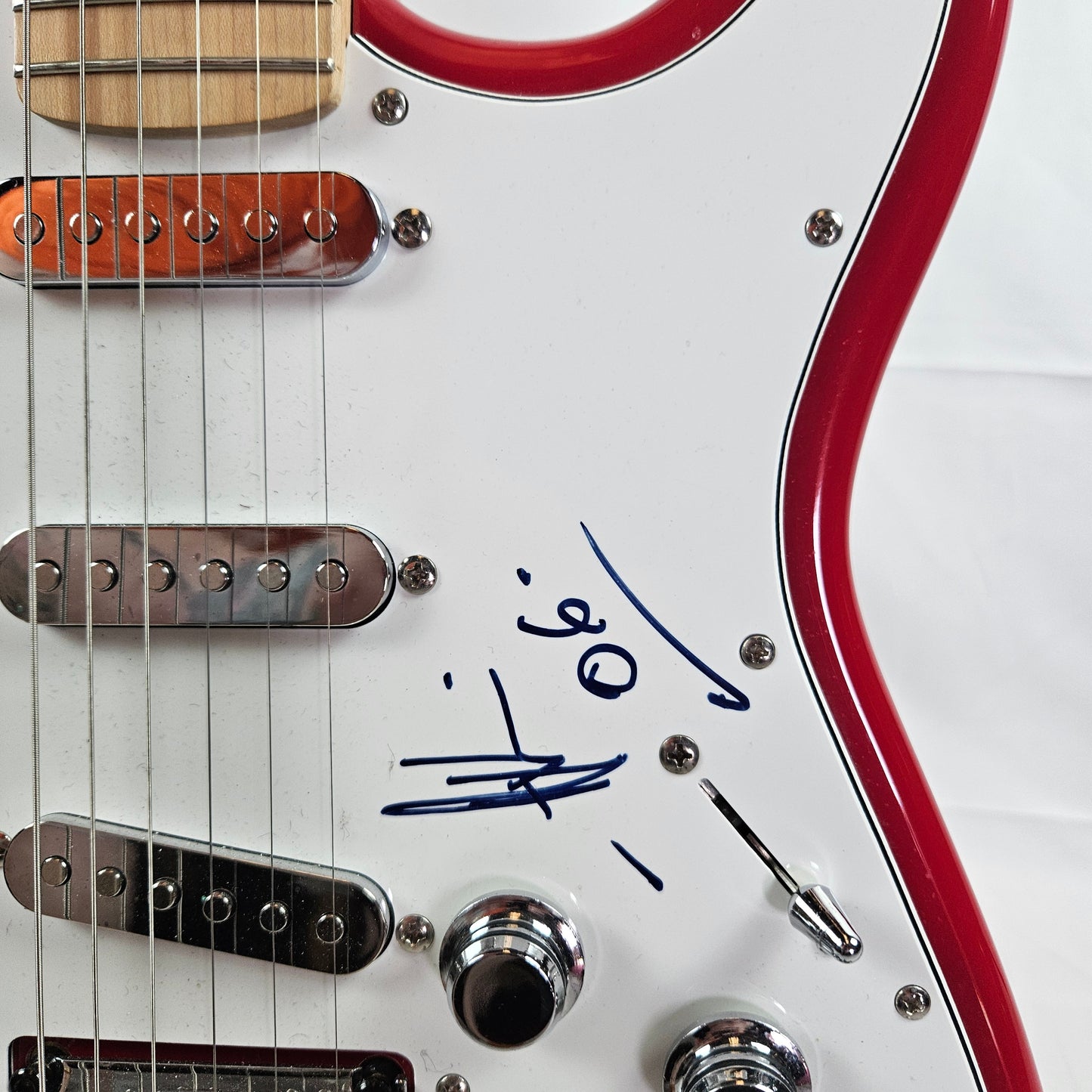 Guns N Roses Guitar Signed By Axel, Duff, Adler, & Slash with Sketch Signed