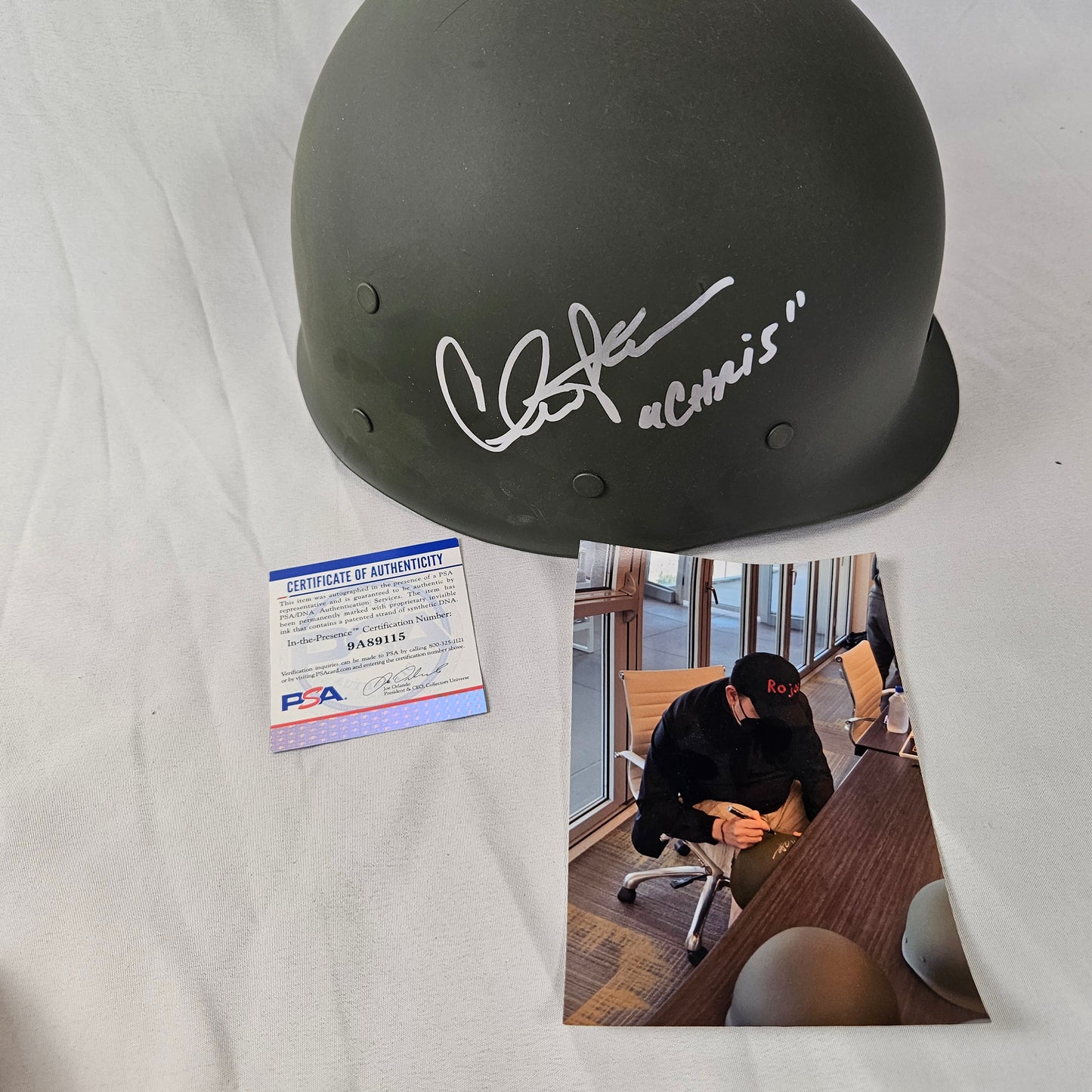 Charlie Sheen "Platoon" Signed Replica Vietnam Army Helmet