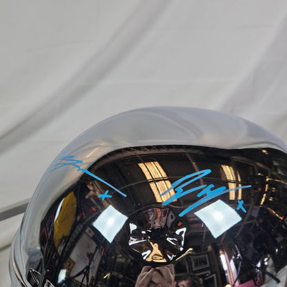 Hayden Christensen & Ewan Mcgregor Boba Fett 40th Anniversary Chrome Limited Edition Signature Series Helmet Signed