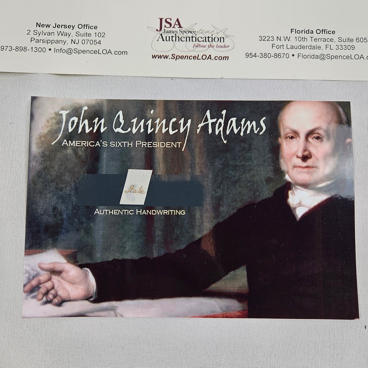 John Quincy Adams In Custom Display