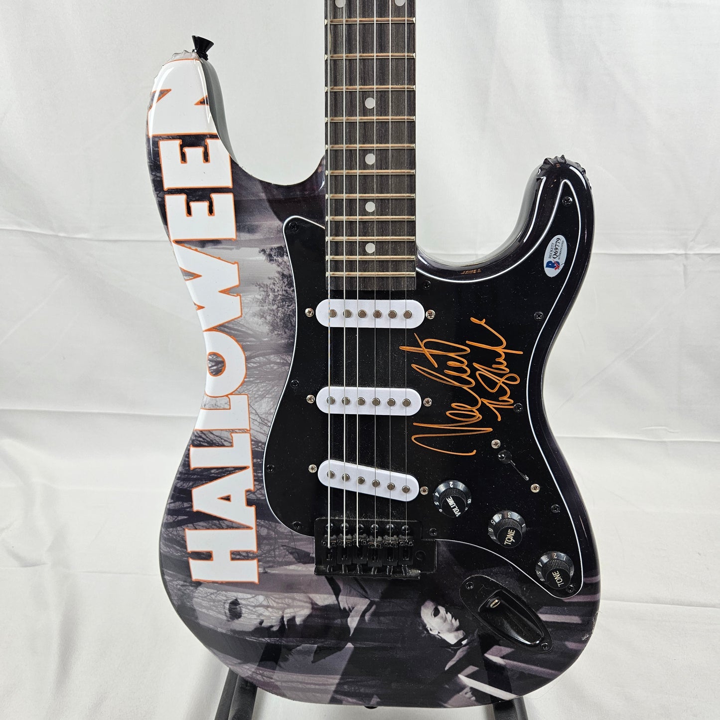 Nick Castle Custom Skin Guitar Signed